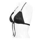 Women's Punk Black Triangle Halterneck Bikini Top