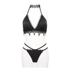 Women's Punk Black Triangle Lace Bikini
