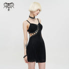 DEVIL FASHION Women's Punk Cutout Asymmetrical Strappy Slip Dress
