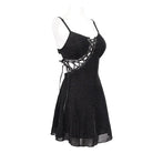 DEVIL FASHION Women's Punk Cutout Asymmetrical Strappy Slip Dress