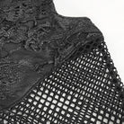 DEVIL FASHION Women's Punk Cutout Mesh Splice Ripped Pants