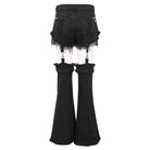 DEVIL FASHION Women's Punk Detachable Mesh Splice Ripped Pants