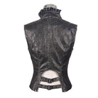 DEVIL FASHION Women's Punk Faux Leather Waistcoat With Leather Frills