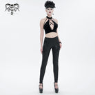 DEVIL FASHION Women's Punk Floral Printed Leggings