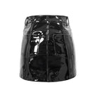 Women's Punk Front-zip Lace-up Faux Leather Skirts