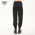 DEVIL FASHION Women's Punk Mesh Buttoned Jogger Pants
