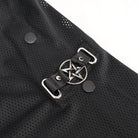 DEVIL FASHION Women's Punk Mesh Buttoned Jogger Pants