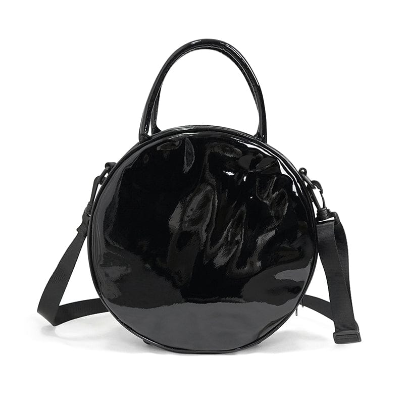 DEVIL FASHION Women's Punk Moon Skull Faux Patent Leather Bag