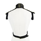 DEVIL FASHION Women's Punk Shoulder & Neck Brace With Gold Skulls