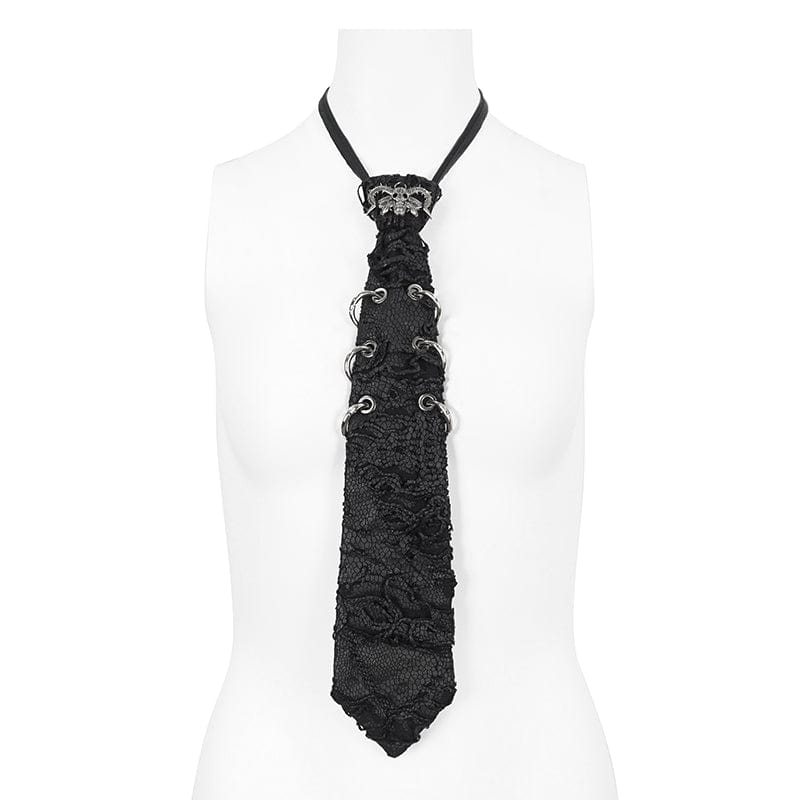 DEVIL FASHION Women's Punk Skull Ripped Tie