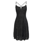 DEVIL FASHION Women's Punk Stappy Plunging Side Slit Slip Dress