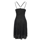 DEVIL FASHION Women's Punk Stappy Plunging Side Slit Slip Dress