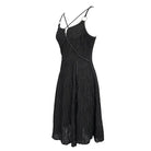 DEVIL FASHION Women's Punk Stappy Plunging Side Slit Slip Dress