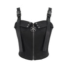 DEVIL FASHION Women's Punk Star Zipper Buckle Bustier