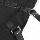 DEVIL FASHION Women's Punk Strap Splice Asymmetric Short Sleeved Crop Top