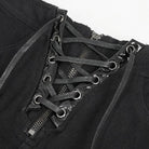 DEVIL FASHION Women's Punk Strappy Irregular Ripped Shorts