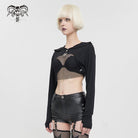 DEVIL FASHION Women's Punk Strappy Mesh Splice Cape