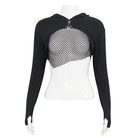 DEVIL FASHION Women's Punk Strappy Mesh Splice Cape
