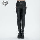 DEVIL FASHION Women's Punk Strappy Mesh Splice Leggings
