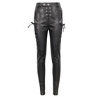 DEVIL FASHION Women's Punk Strappy Mesh Splice Leggings