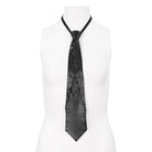 DEVIL FASHION Women's Punk Studded Chain Faux Leather Tie