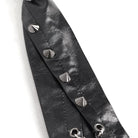 DEVIL FASHION Women's Punk Studded Chain Faux Leather Tie