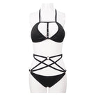 Women's Punk Triangle Halterneck Strappy Bikini