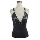 DEVIL FASHION Women's Short Strappy Punk Top
