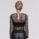 DEVIL FASHION Women's Skull Net Short Goth Top