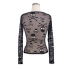 DEVIL FASHION Women's Skull Net Short Goth Top