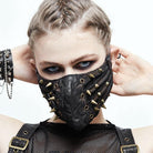 DEVIL FASHION Women's Spikey Leather Face Mask