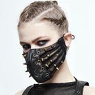 DEVIL FASHION Women's Spikey Leather Face Mask