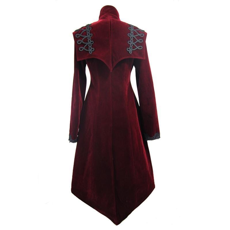 DEVIL FASHION Women's Square Bertha Collar Goth Long Coat