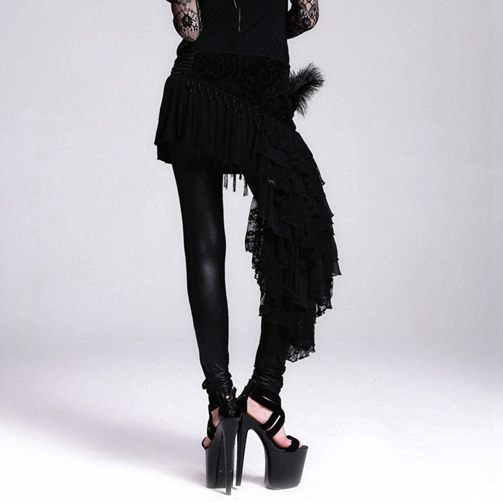 DEVIL FASHION Women's Tasseled Punk Waist Belt