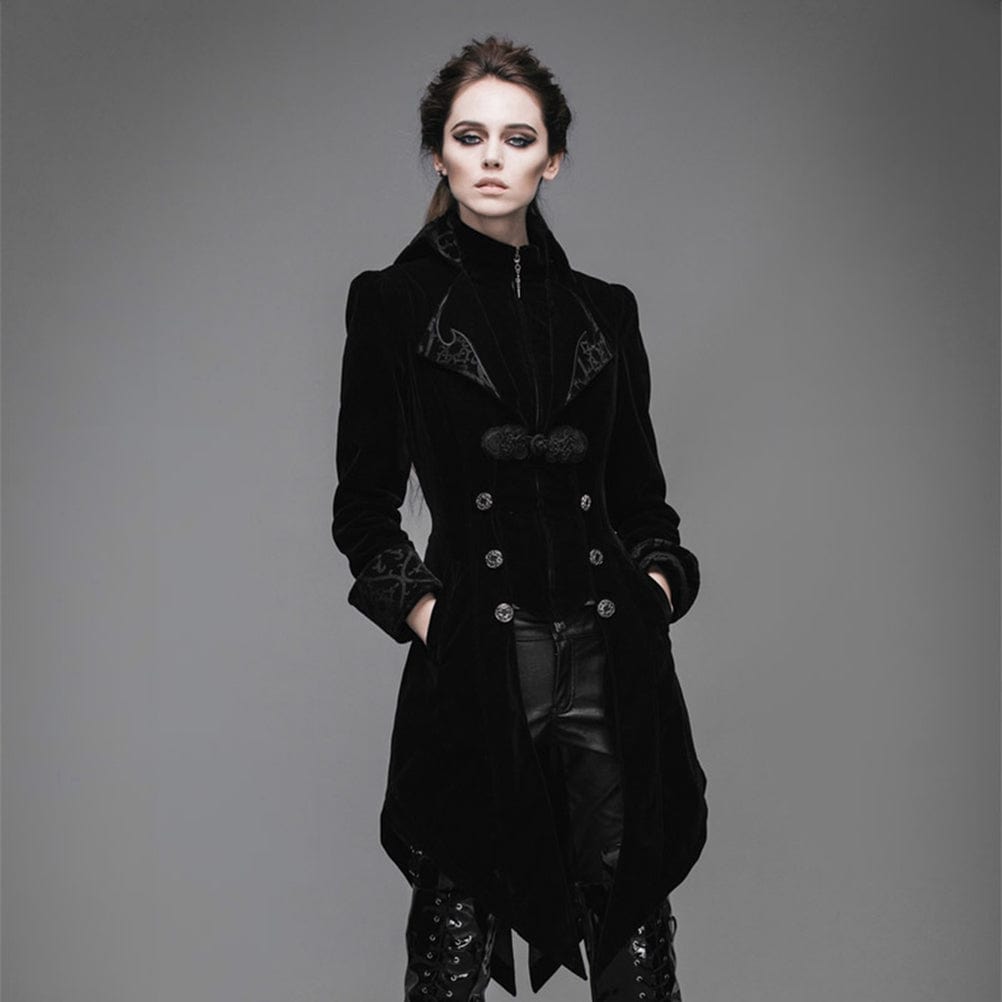 DEVIL FASHION Women's Three Button Vintage Goth Coat