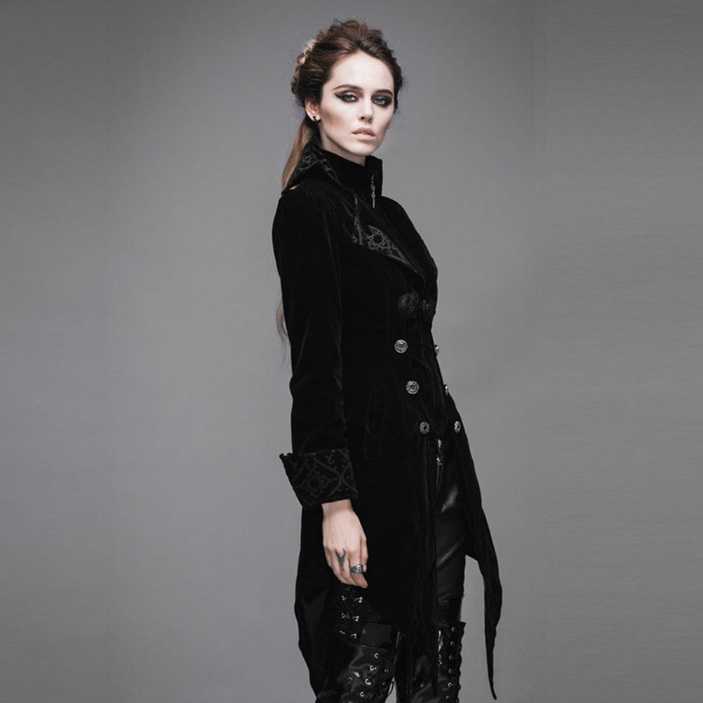 DEVIL FASHION Women's Three Button Vintage Goth Coat