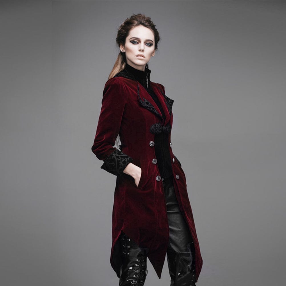 DEVIL FASHION Women's Three Button Vintage Goth Coat