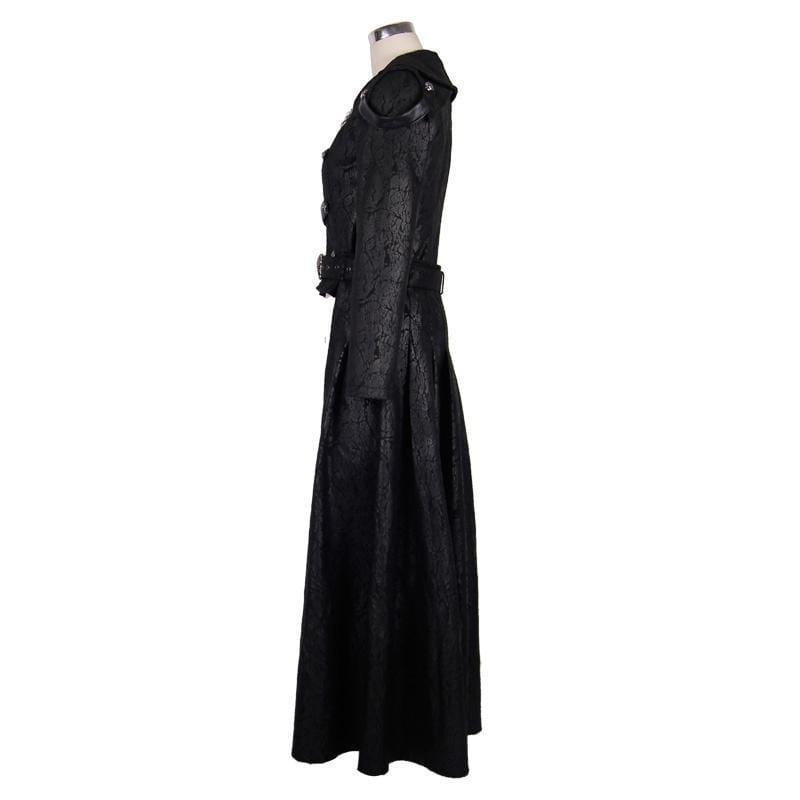 DEVIL FASHION Women's Vintage Basque Style Coat with Detachable Skirt