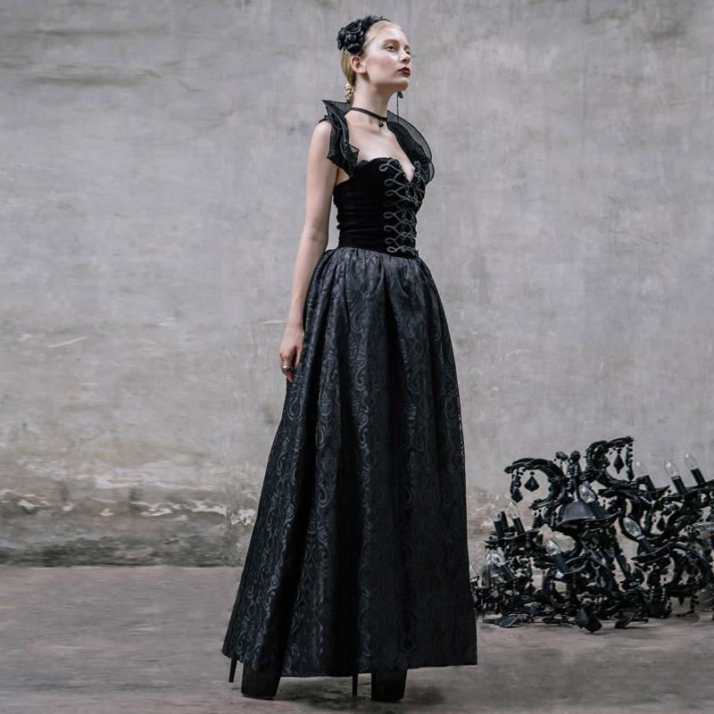 Women's Vintage Goth Long Lace Gown
