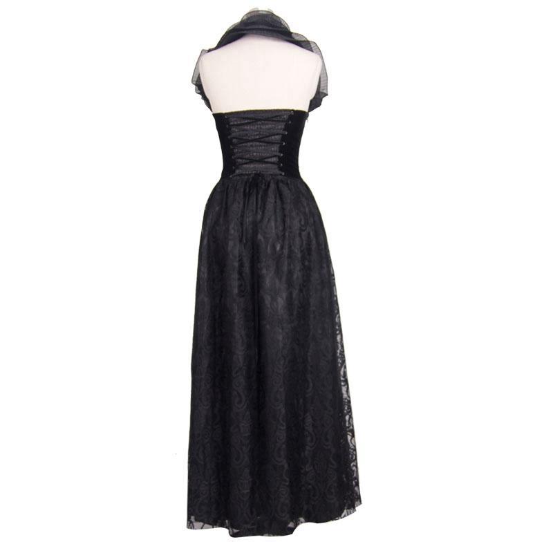 Women's Vintage Goth Long Lace Gown