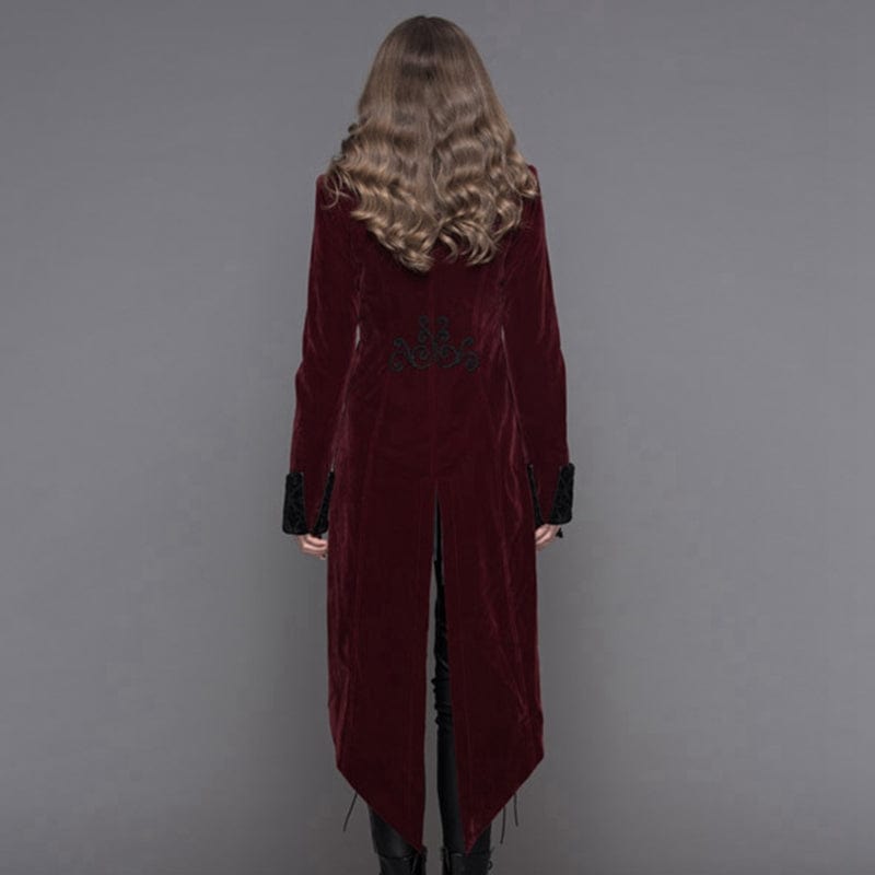 DEVIL FASHION Women's Vintage Goth Tailcoat With Large Buttons