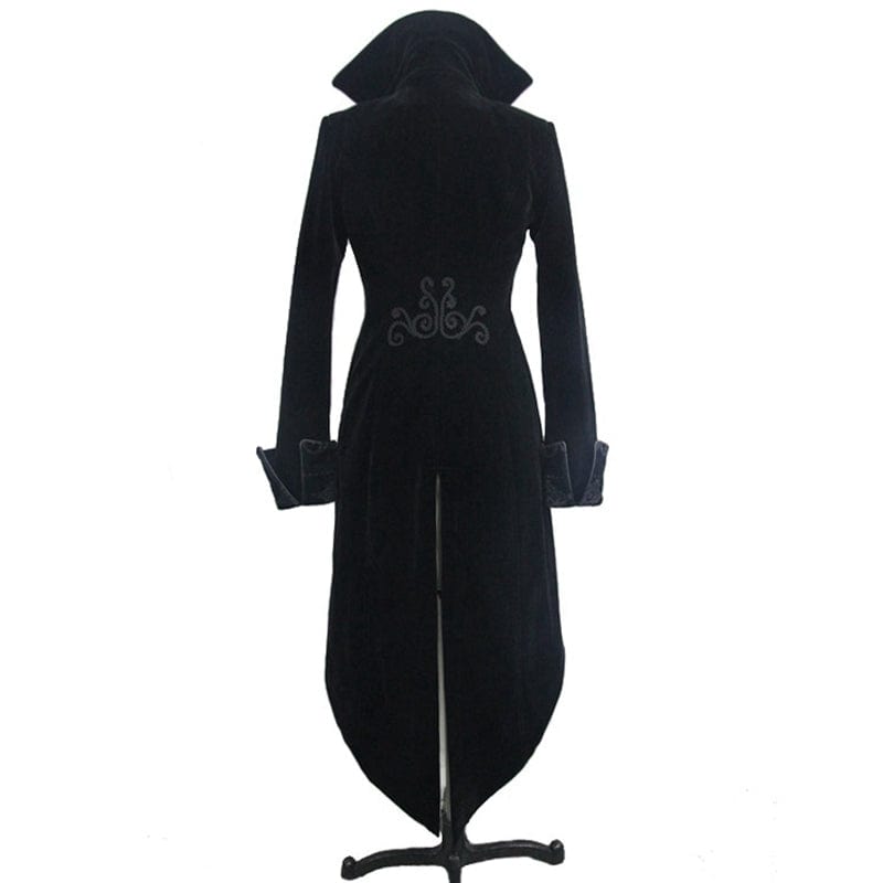 DEVIL FASHION Women's Vintage Goth Tailcoat With Large Buttons