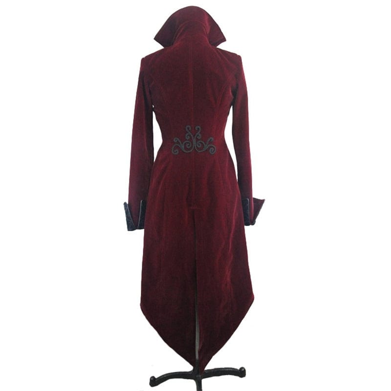 DEVIL FASHION Women's Vintage Goth Tailcoat With Large Buttons
