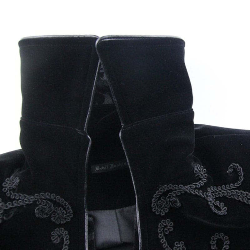 DEVIL FASHION Women's Vintage Goth Tailcoat With Large Buttons