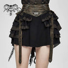 Women's Vintage Lace-up Sashes Ruffles Layered Skirts