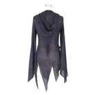 DEVIL FASHION Women's Vintage Punk Hooded Top With Leather details