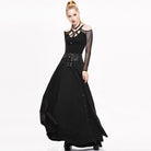 Women's Vintage Umbrella Skirt With Leather Waistband