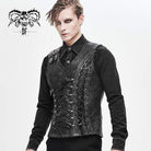 Men's Faux Leather Ropes Zipper Fly Waistcoats