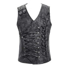Men's Faux Leather Ropes Zipper Fly Waistcoats