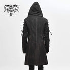 Men's Punk Hooded Zipper Lace-up Winter Coats